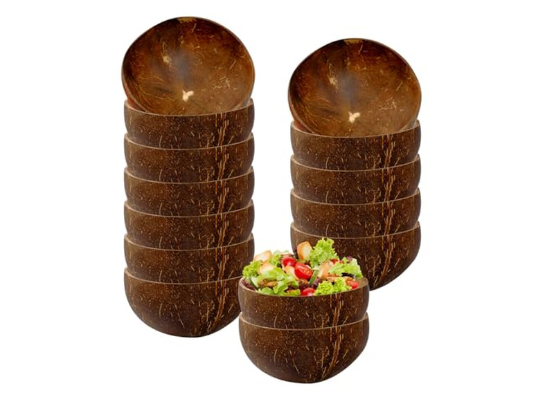 6 Coconut Bowl Beechwood Berry Set Crafts Shells Plates Pearled Candle Scented