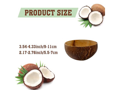 6 Coconut Bowl Beechwood Berry Set Crafts Shells Plates Pearled Candle Scented