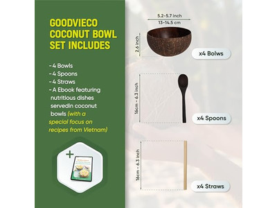 Bamboo Bowls 7 For Food Ice Cream Bowl Of Coconut 32 4 Huge Shell Organic