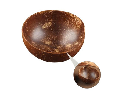 Coconut Bowl Palm Design With Shells Bowls Set Wood Woven Salad Hand Carved