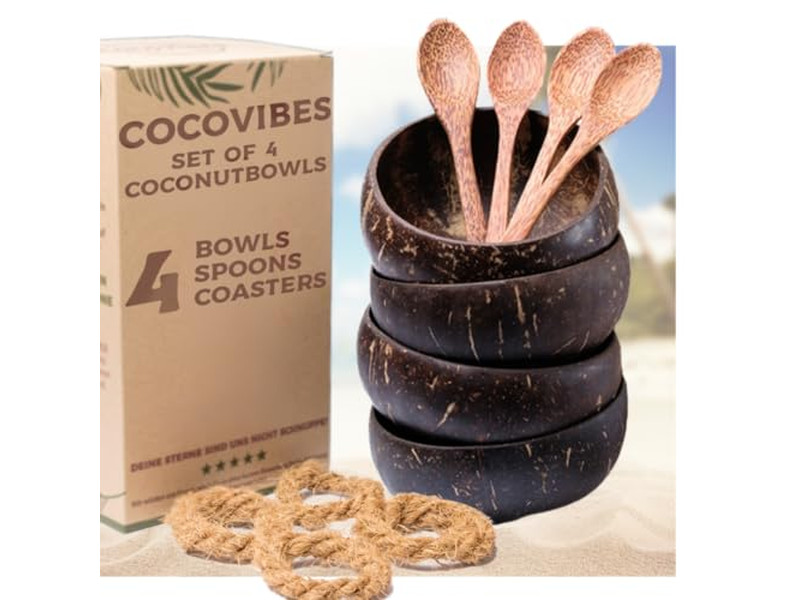 Macrame Coconut Bowl Printed Shell 8 Inch Empty Shells 6 Flower